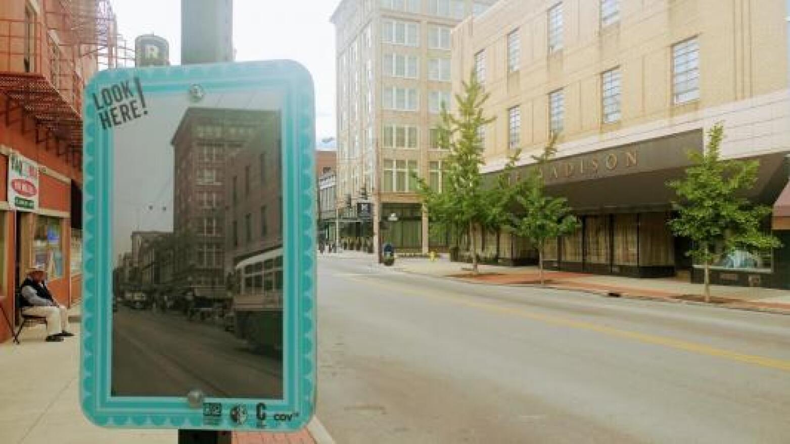 Look Here!, an award-winning program from Renaissance Covington that showcased the new view with an image from history 